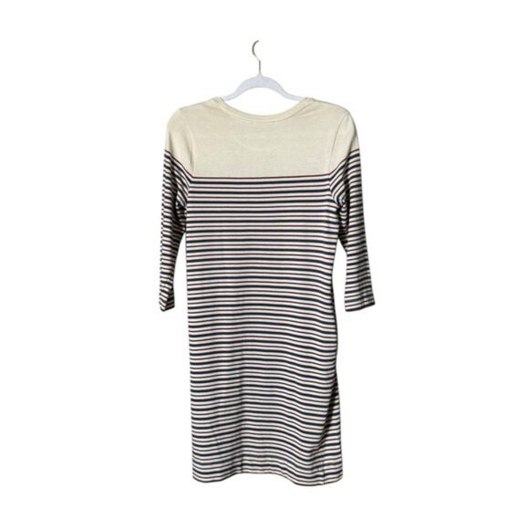 Marine Layer April Dress Small Modal Nautical Striped Comfy Preppy Pockets Cream - Picture 8 of 12